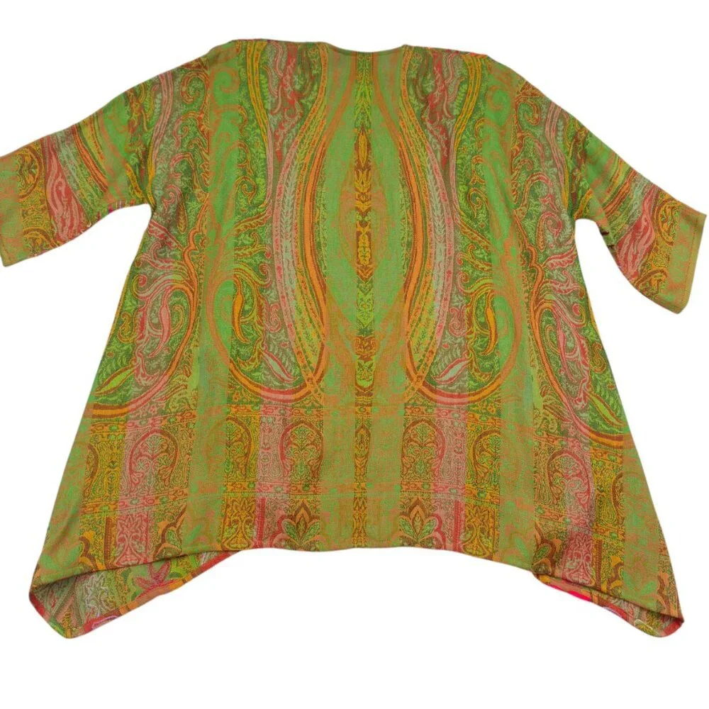 Soft Surroundings Viscose/Wool Artsy Art To Wear Open Front Jacket Women's PS/PM